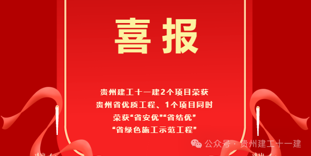 喜訊！公司3個項目榮獲2024年度貴州省建筑行業(yè)最高殊榮